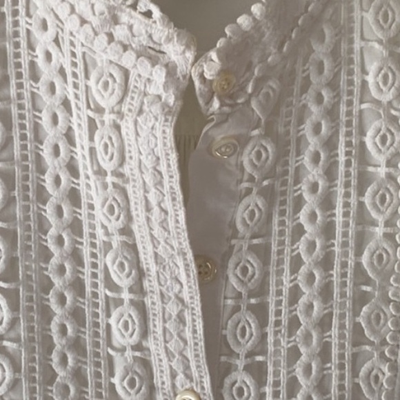 J. Crew popover bib lace snow white blouse. - Picture 4 of 5